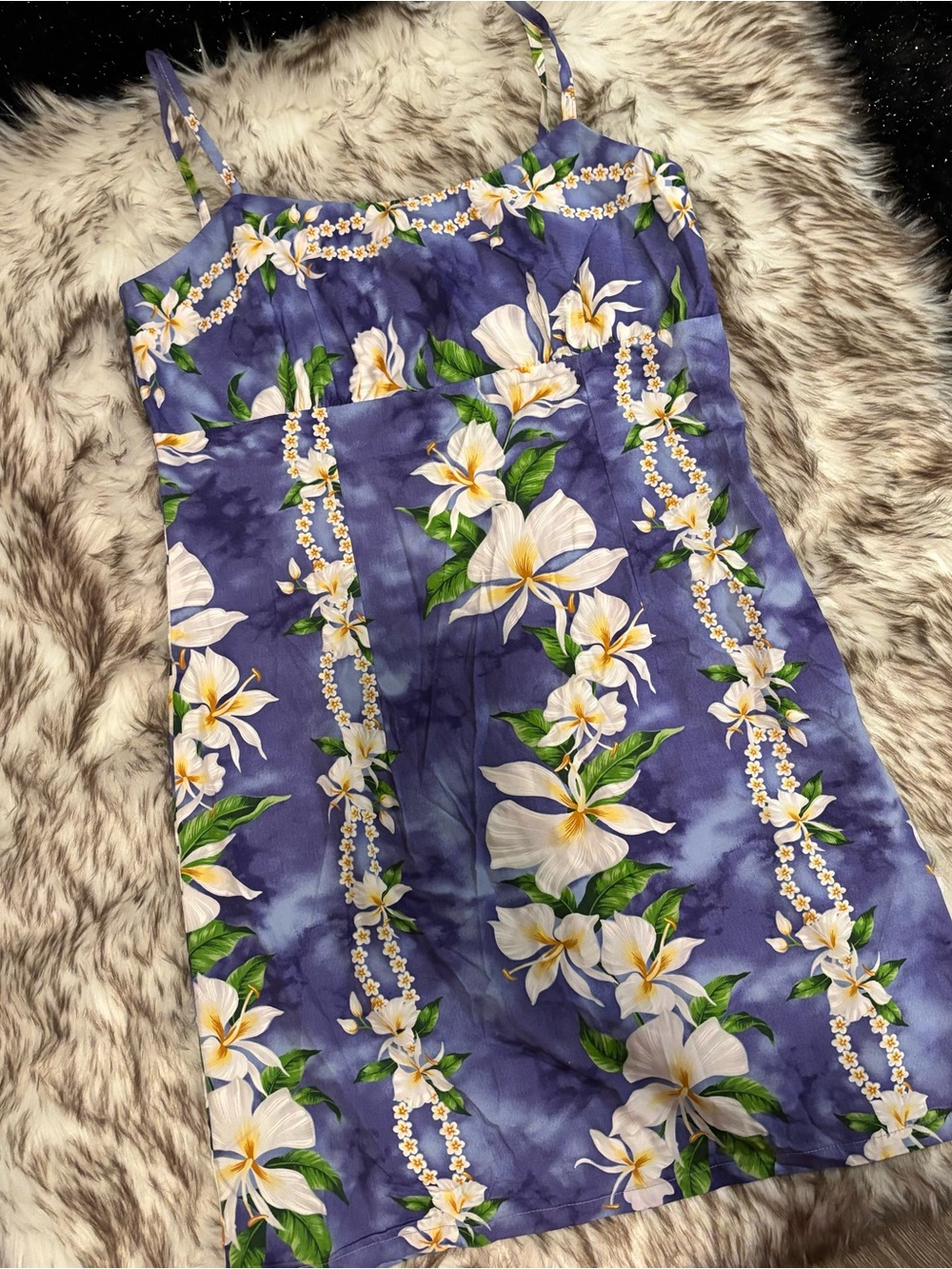 Lava Hut 90s Purple Hawaiian Flower Dress